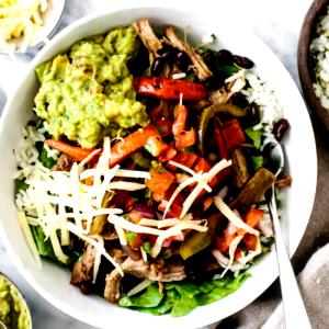 1 bowl with guacamole (354 g) Burrito Bowl Pork Carnitas
