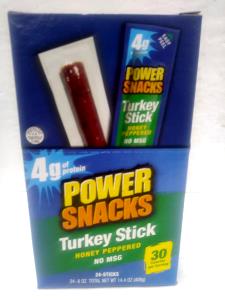 1 box (117 g) Honey Turkey Stick & Maple Bacon Pecan Blend