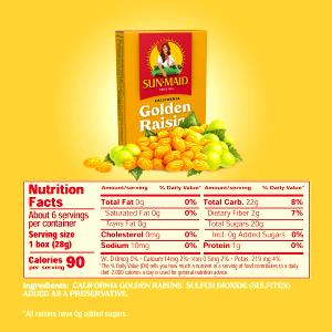 1 box (28 g) Golden Raisins