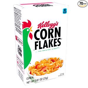 1 Box, Single Serving (.75 Oz) Corn Flakes