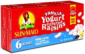 1 Box Yogurt Raisins, Vanilla, Snack Size