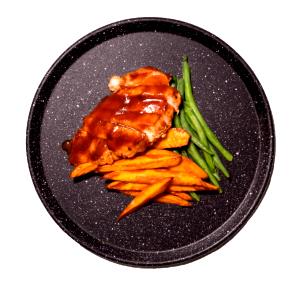 1 breast, 1/2 cup potatoes & sauce Baked Potato Chicken