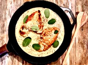 1 breast Parmesan Chicken with Creamy Sage Sauce