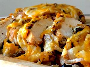 1 breast Smothered Chicken with Jack Cheese