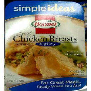1 breast with gravy (142 g) Roasted Chicken Breasts & Gravy