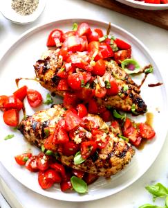 1 breast with sauce (180 g) Grilled Bruschetta Chicken