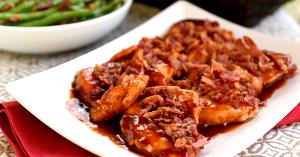 1 breast with sauce Maple Bourbon BBQ Chicken with Bacon