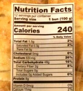 1 bun (100 g) Artisan Rolls