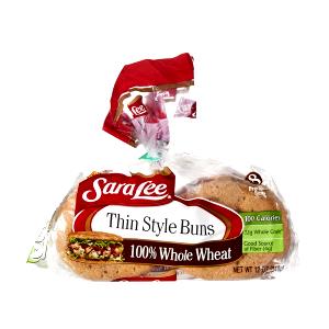 1 bun (43 g) 100% Whole Wheat Thin Style Buns