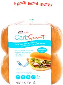 1 bun (43 g) Old Tyme Whole Grain White Slim Buns