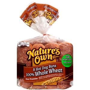 1 bun (43 g) Sugar Free 100% Whole Grain Hot Dog Buns