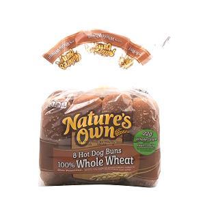 1 bun (46 g) 100% Whole Wheat Hot Dog Buns