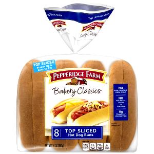 1 bun (50 g) Top Sliced Hot Dog Buns
