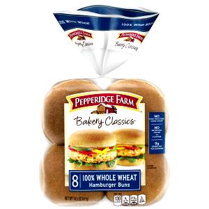 1 bun (57 g) 100% Whole Wheat Hamburger Buns