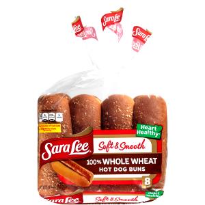 1 bun (57 g) 100% Whole Wheat Hot Dog Buns