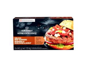 1 burger (142 g) Sirloin Beef Burgers