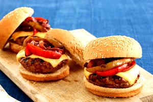 1 burger BBQ with Cheese Steakburger