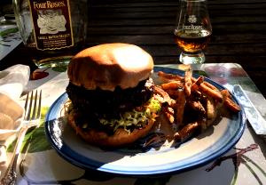 1 burger Bourbon Black & Bleu Burger