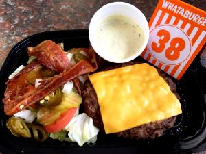 1 burger Double Meat Whataburger (No Bun)