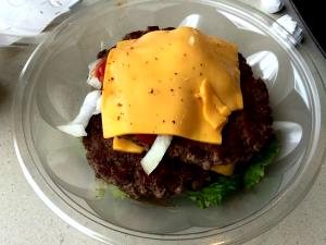 1 burger Double Quarter Pounder with Cheese (No Bun, No Condiments)