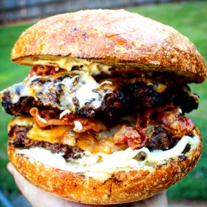 1 burger Fire Pit Bacon Burger