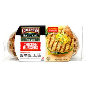 1 burger Florentine with Spinach and Fontina Cheese Chicken Burger