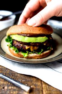 1 burger Honey BBQ Bacon Beefy Burgers