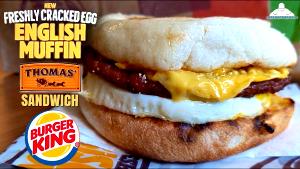 1 Burger King Breakfast Buddy Egg, Cheese and Sausage on English Muffin