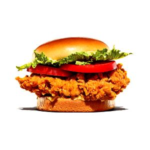 1 Burger King Sandwich Broiled Chicken Fillet Sandwich with Lettuce, Tomato and Spread on Oat Bran Bun