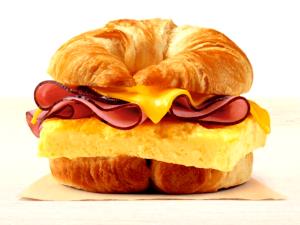 1 Burger King Sandwich Ham, Egg and Cheese Croissant Sandwich