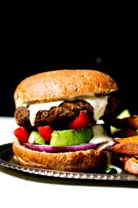 1 burger Spicy Anasazi Bean Burger Vegan (No Mayo, No Cheese)
