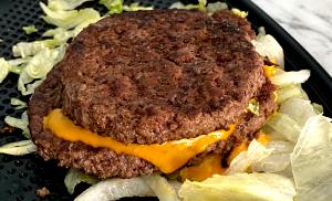 1 burger Triple Cheeseburger (No Bun, No Ketchup)