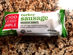 1 burrito (142 g) Eggs, Cheese, & Turkey Sausage Breakfast Burrito