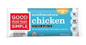 1 burrito (142 g) Southwestern Style Chicken Burrito