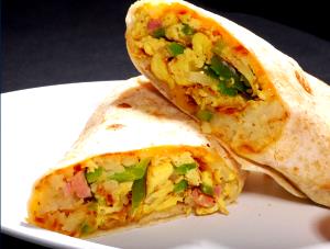 1 burrito (183 g) Ham, Egg & Cheese Breakfast Burritos