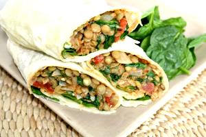 1 burrito (198 g) Lentils and Spinach Burrito