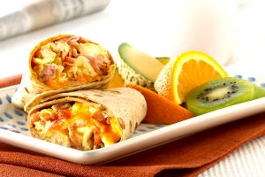 1 Burrito Breakfast Burrito, Whole Eggs, Smoked Ham & 3 Cheese