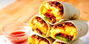 1 Burrito Burritos, Egg, Bacon, Hash Brown & Cheese