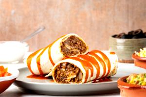 1 Burrito Ground Beef And Refried Beans Burrito