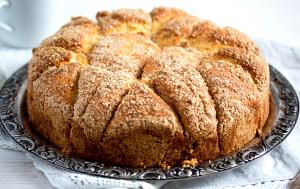 1 Cake (8" Dia) Yeast Type Coffee Cake (Home Recipe or Bakery)