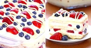 1 Cake Ice Box with Fruit and Whipped Cream