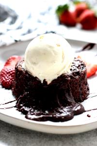 1 cake Molten Chocolate Cake with Vanilla Ice Cream