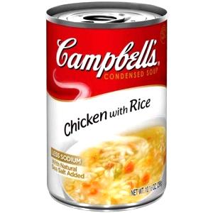 1 Can (10.5 Oz), Undiluted Chicken and Rice Soup (Undiluted, Canned)