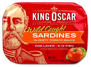 1 can (106 g) Brisling Sardines in Tomato Sauce (No Salt Added)