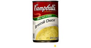 1 Can (10.75 Oz), Prepared To Directions Broccoli Cheese Soup (Prepared with Milk)