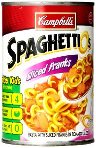1 Can (14-3/4 Oz) Pasta with Tomato Sauce and Frankfurters or Hot Dogs (Canned)
