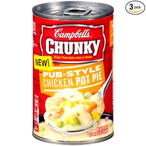 1 can (524 g) Hearty Chicken Pot Pie Style with Dumplings