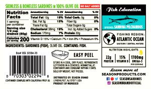 1 can (80 g) Norway Sardines in Olive Oil (No Salt Added)