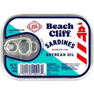 1 can, drained (92 g) Sardines in Soybean Oil
