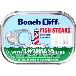 1 can, drained (94 g) Fish Steaks with Hot Green Chilies